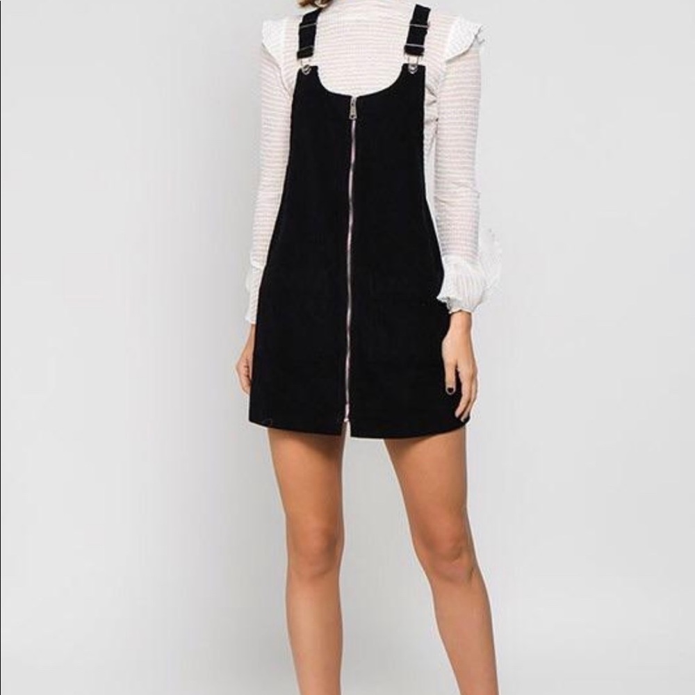 Corduroy Zip Front Dress - Picture 2 of 4